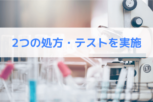2つの処方・テストを実施