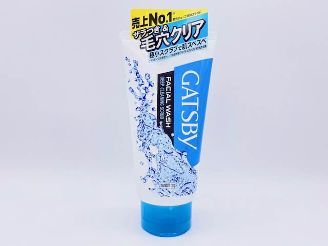 ギャツビー「フェイシャルウォッシュ ディープクリーニングスクラブ」(チューブタイプの水色)