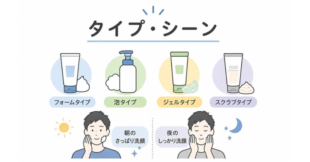 洗顔料のタイプやシーンで選ぶ男性