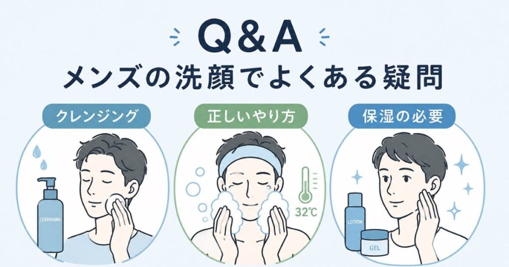 メンズの洗顔で良くある疑問（クレンジング・保湿・正しいやり方）
